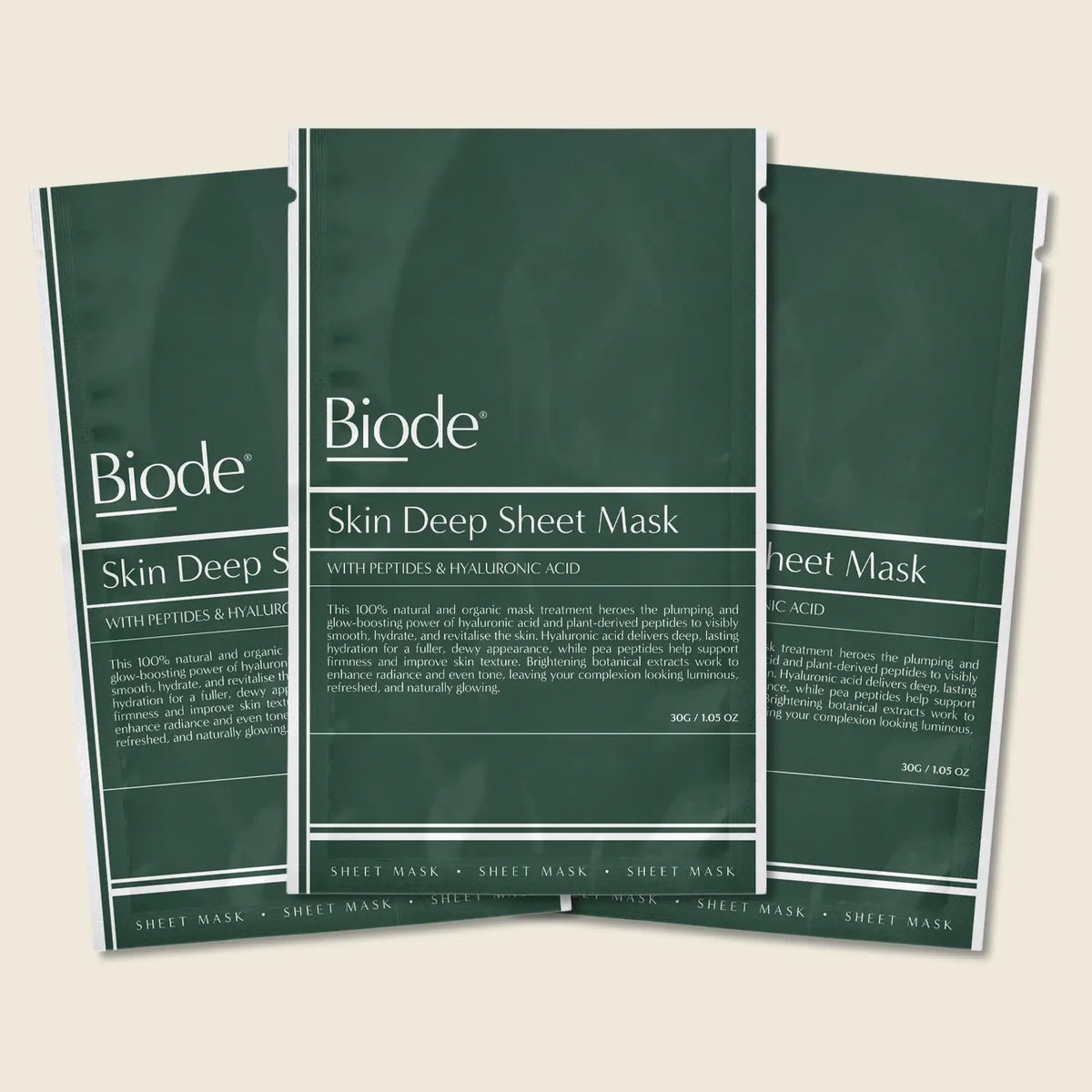 Skin Deep Sheet Mask with Peptides & Hyaluronic Acid | 3 Pack
