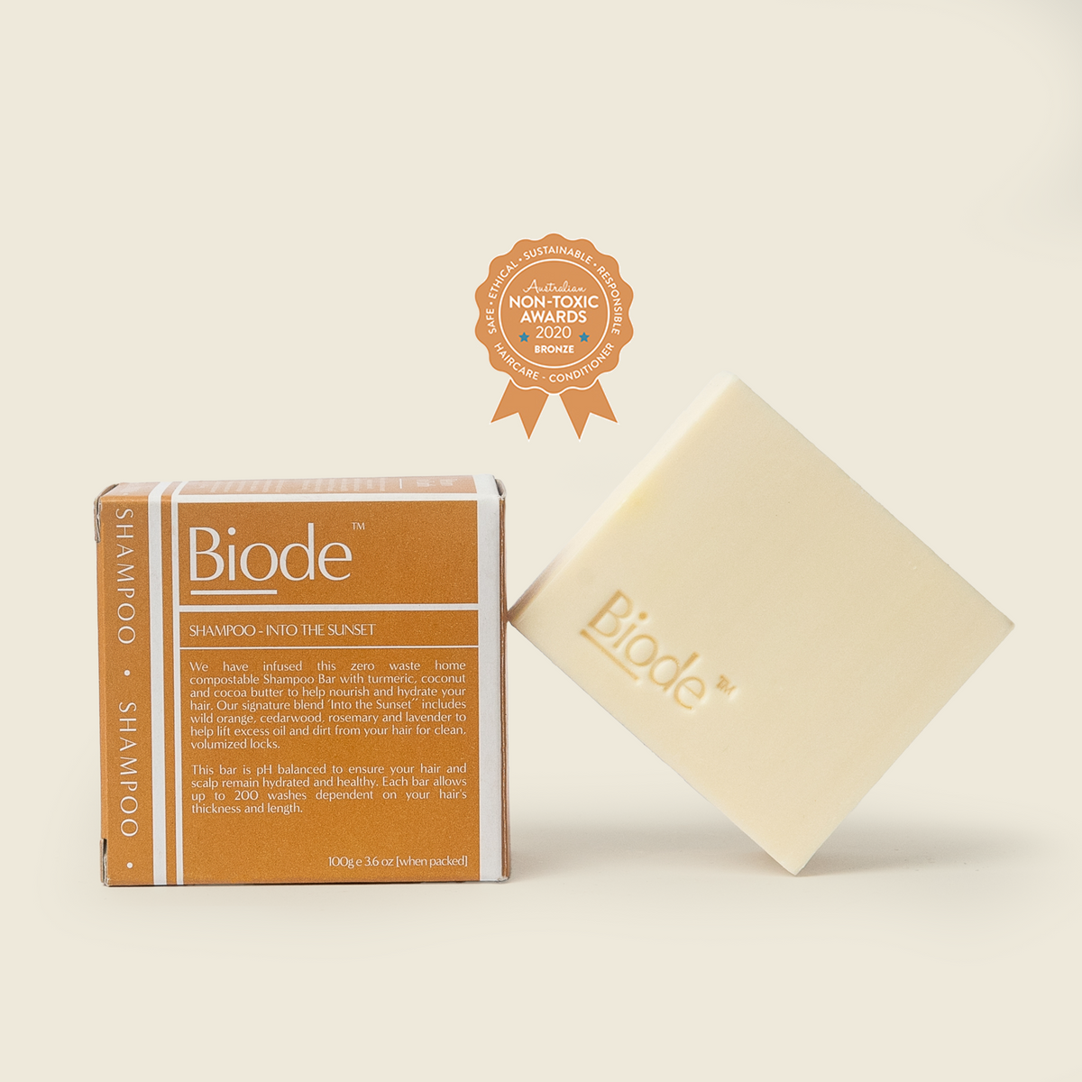 Biode Logo Biode® Zero Waste Shampoo Bar | Home Compostable | Toxin Free
